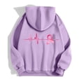 thumbnail image 5 of Womens Long Sleeve Sweatshirt Zipper UP Lightweight Soft Warm Sweatshirts Loose Pullover Tops with Pink Ribbon Print Breast Cancer Awareness Clothes (Purple, S), 5 of 6