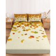 thumbnail image 2 of King Size Fitted Sheet Set - Maple Leaf Fall 3 Piece Bedding Sets 16" Deep Pocket Fitted Sheet with 2 Pillowcases, Thanksgiving Fallen Leaves Autumn Rustic Brushed Microfiber Hotel Luxury Bed Sheets, 2 of 9