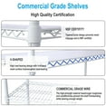 thumbnail image 4 of 6 Tiers Shelving Unit, Metal Adjustable Storage Rack With Wheels, Storage Organizer With Shelf Liners, Wire Shelving Unit For Home Garage Basement Shed Laundry Room, 4 of 6