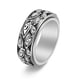 thumbnail image 4 of Anillo de ojo giratorio atmosférico de acero de titanio, joyería de acero inoxidable dominante retro de moda para hombres, 4 of 5