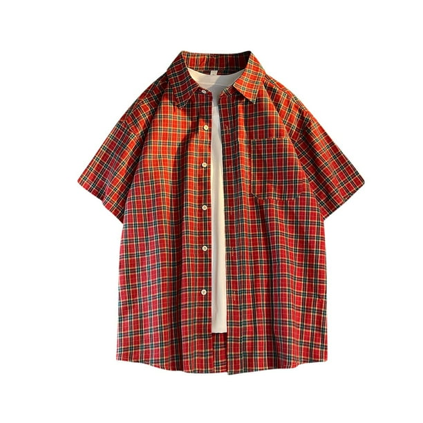 Camisetas Casuales de Manga Corta de la Solapa de los Hombres Botón Cuadrado Arriba de la Parte Superior, de Gran Tamaño Wicking Ropa Deportiva para Diario