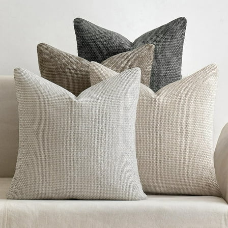 4-piece set of Neutral Chenille fabric 18 * 18 inch cross woven simple plain color home pillowcase