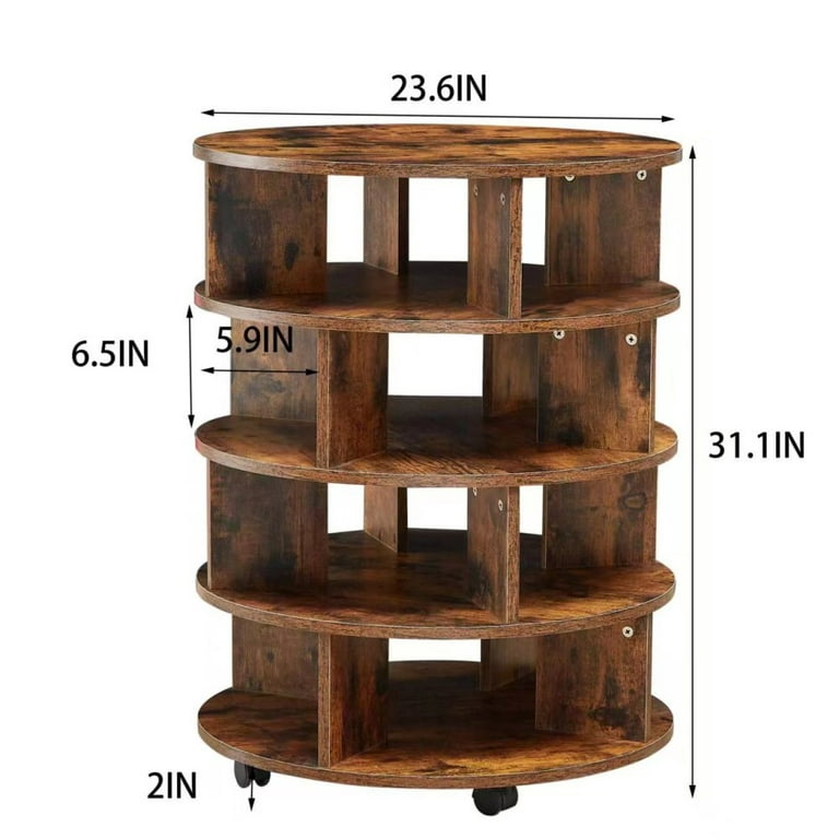 4-Tier Farmhouse Rustic Brown Wood Shoes Storage Rack – MyGift