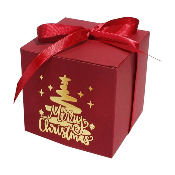 Cheapark Christmas Hot Stamping Rectangle Boxes - Creative Tree Design Candy & Gift Packaging, Festive Holiday Stamped Boxes