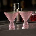 thumbnail image 2 of Pink Hobnail Martini Glasses - Embossed Martini Glasses - 9oz, 2 of 8