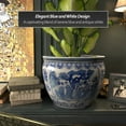 thumbnail image 5 of Red Lantern Large 20" Ladies Blue & White Porcelain Fishbowl Planter, 5 of 6