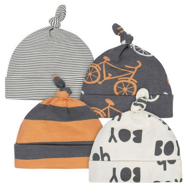Gerber gorros para bebé set 4 piezas algodón orgánico 0 a 6 meses