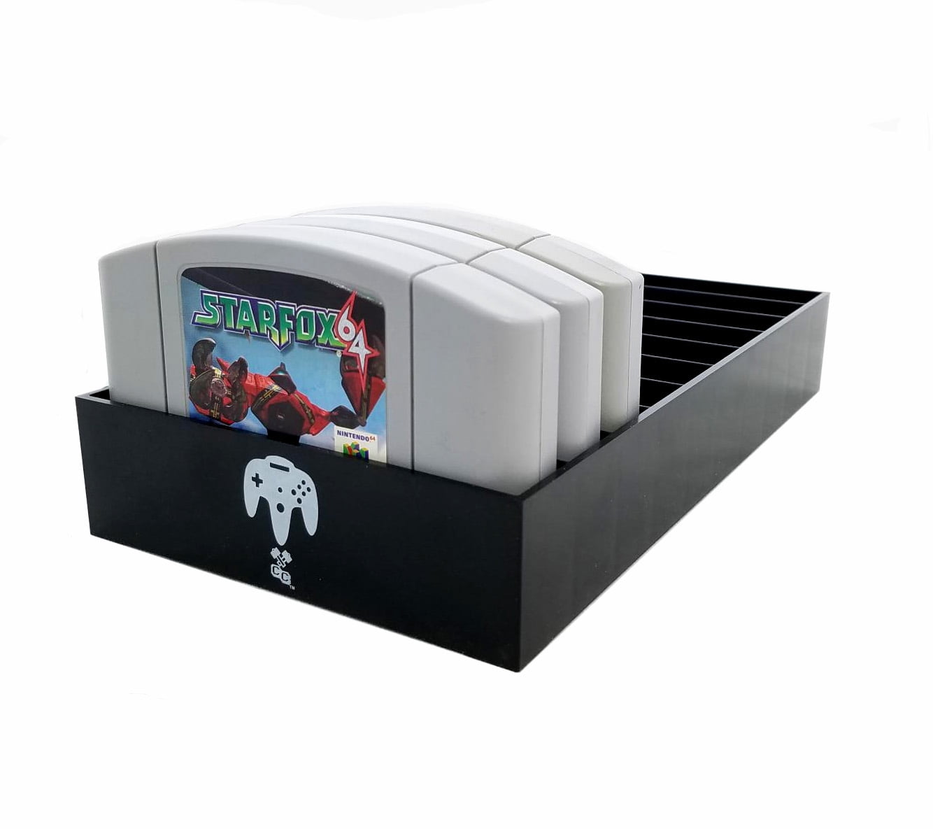Black N64 Game Organizer, Dust Cover, Cartridge Holder, Nintendo 64