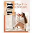 thumbnail image 6 of CoCoMangos Striped Crew Socks for Women, Cotton Retro Novelty Tube Socks Athletic Casual Fun Sock 4 Pairs, Size 5-10, 6 of 7