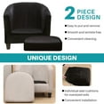 thumbnail image 3 of Eurhowing Stretchable Tub Chair Slipcover, 2-Piece Velvet Soft Armchair Cover with Cushion Cover, Elastic Fit Club Chair Sofa Couch Slipcover, 2-Pack, Black, 3 of 10