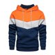 thumbnail image 1 of Sudadera con capucha de forro polar para hombre, estilo informal, con cordón ajustable en color contrastante y bolsillo tipo canguro., 1 of 5