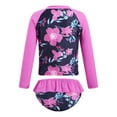 thumbnail image 2 of Eandarui Little Girls Rashguard Set Long Sleeve Tank Top with Ruffles Bottoms Beachwear Coral Navy 6, 2 of 6