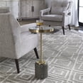 thumbnail image 2 of Uttermost Laurier Faux Shagreen Iron and Glass Accent Table in Brass/Gray, 2 of 5