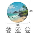 thumbnail image 3 of 15.4" Round Placemat Set of 4 Polyester Fabric Place Mats Non-Slip Dining Kitchen Table Mats for Kitchen Party Decor Serene Beach Scene, 3 of 5