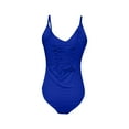 thumbnail image 7 of Gubotare Swim Suits for Women 2025 Women's One Piece Swimsuit Ruffle Cutout Bathing Suits Tummy Control V Neck Wrap Swimwear (Blue,XXXL), 7 of 7