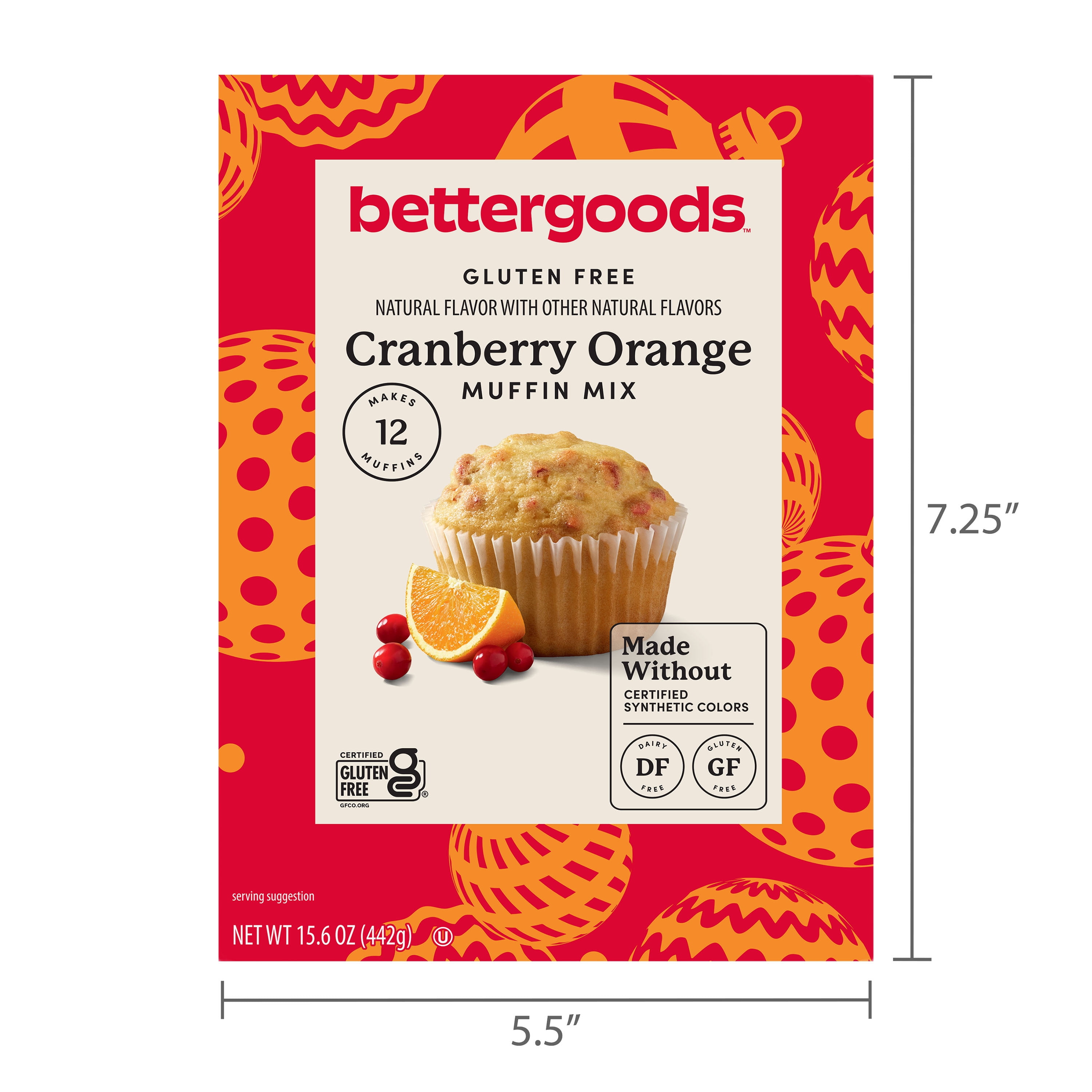 bettergoods Gluten Free Cranberry Orange Muffin Mix, 15.6 oz