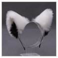 thumbnail image 1 of Diadema con orejas de gato de animales peludos, tocado de gato, fiesta de disfraces de Halloween, suave, color 2, 1 of 3
