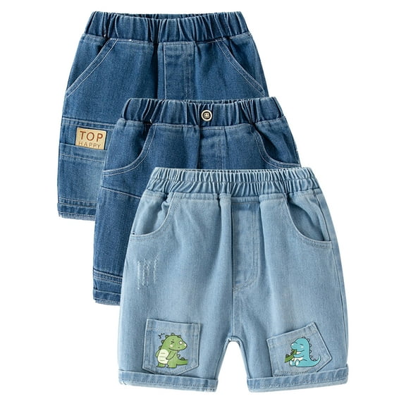 SILVERCELL Kids Boys Denim Shorts Toddler Girls Summer Jean Short Baby Elastic Waist Casual Short 1-6Y