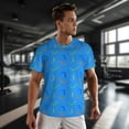 thumbnail image 3 of Wukai Colorful Snake Print Men's Short-Sleeved Mesh T-Shirt,Quick-Dry Short Sleeve Workout T-Shirt-, 3 of 8