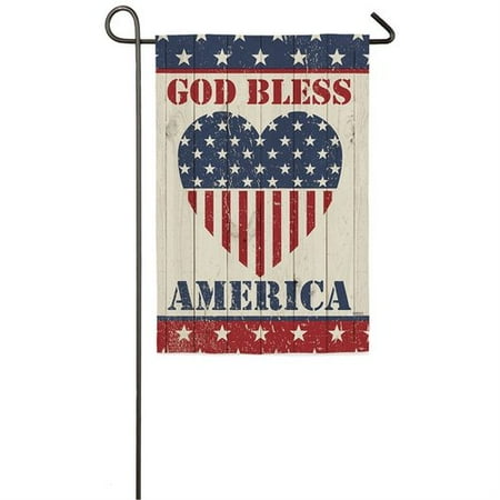 - Evergreen Flag & Garden God Bless America Heart 2-Sided Suede 1'6 x 1'0.5 ft. Garden Flag
