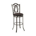 thumbnail image 5 of Linon Mokena Round 30" High Back Metal Swivel Bar Stool,Espresso/Coffee Brown Faux Leather, 5 of 5