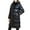 Black, variant on Women's Fashionable Long Sleeve Solid Color Hooded Down Jacket Winter Warm Insulated Outerwear Coat for Cold Weather
