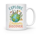 thumbnail image 2 of Wanderlust Globe Mug, Inspirational Gift for Adventurers, Travel Coffee Cup, 2 of 7