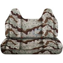 Fits 1992-1998 Ford F-150 Camo Seat Covers Front Solid Bench w Molded Headrests:Desert