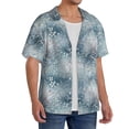 thumbnail image 2 of Balery enchanted winter snowflake holly Men's Casual Button Down Shirt Short Sleeve Textured Summer Cuban Beach Shirts-Large, 2 of 7