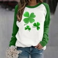 thumbnail image 2 of Bowake Chandail en Molleton pour Femmes de la Saint-Patrick Imprimé Col Rond Manches Longues Raglan Haut Décontracté Ample, 2 of 4
