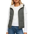 thumbnail image 5 of LUVDA Hooded Puffer Vest for Women - Sherpa Lined Sleeveless Warm Jacket with Zipper and Pockets for Casual Fall Winter Layering, 5 of 6