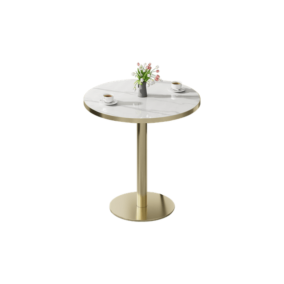 31.5 inches  Round Modern Dinning TableBistro Table Tulip Table with Faux Marble top,Easy Assemble,Sturdy Metal Frame Diameter