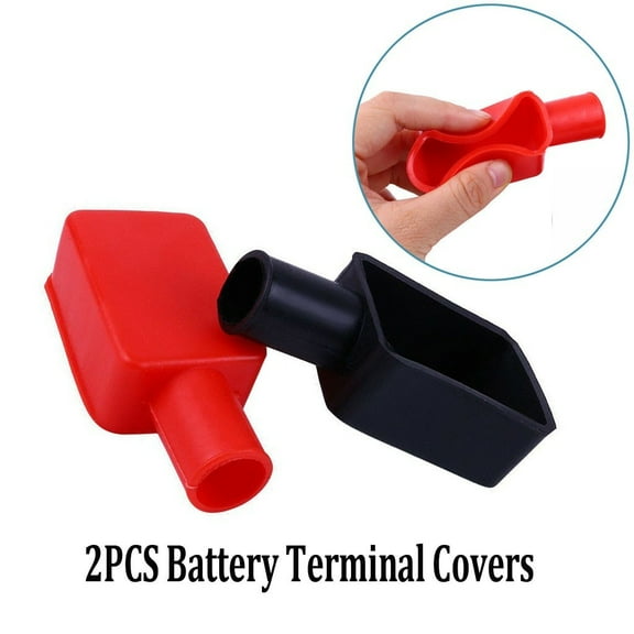 Battery Terminal Covers Positive Red & Negative Black Flag Cable Boot Insulation