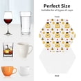 thumbnail image 6 of Lsque Bees and Flowers Pattern 4" Drink Coasters Set of 4, PVC Leather Absorbent Coasters, Table Coaster Set Decorative Coffee Cup Coasters Housewarming Gift -Hexagon, 6 of 6
