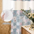 thumbnail image 3 of No Hook Shower Curtain, Blue Pink Botanical Shower Curtains for Bathroom with See Through Top Window, Spring Floral Vintage Waterproof & Washable Bath Curtain Extra Long 72"x84", 3 of 9