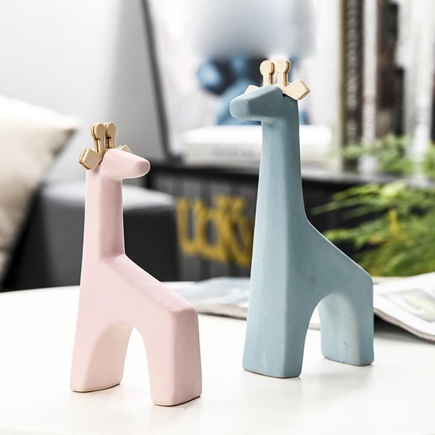 Estatuas de animales en miniatura Modelo Zoo de animales de dibujos animados Accesorios para fotografía de noche Sala de Estantería - Jirafa Macarena Estatua en miniatura