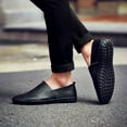 thumbnail image 5 of Big Size Spring Summer New Men's Casual Hollow Loafers Slip On Breathable Leather Flats Boat Shoes Driving Shoes Moccasins Comfort Walking Shoes, 5 of 11