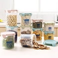thumbnail image 6 of Airtight Food Storage Container with Lids Plastic Kitchen Pantry Organization Cereal Dispenser Flour Dry Food Spaghetti Pasta Beans Nut Baking Supplies Marker Green#1 3.3 In, 6 of 6