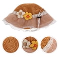 thumbnail image 3 of Sombrero de paja de verano para niños: sombrero para el sol para niña con decoración de flores de encaje, gorra de playa de ala ancha para vacaciones de niña, actividades al aire libre y viajes., 3 of 5