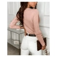 thumbnail image 3 of Solid Color Womens Long Sleeve Sweater Scoop Neck Button Up Fitted Pullover Shirts Tops, 3 of 4