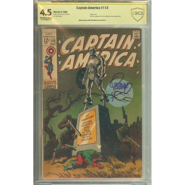 Captain America #113 CBCS 4.5 Signature Witnessed Jim Steranko