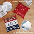 thumbnail image 3 of Set of 4 Patriotic Throw Pillow Covers 18x18 Velvet 4th of July Pillow Covers Memorial Day American Flag Red White Blue Cushion Covers Fourth of July Pillow Cases Home Outdoor Decorations (18), 3 of 6