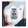thumbnail image 2 of Ambesonne Deep Sea Shower Curtain, Take Me to the Sea Wording, 69"Wx70"L, Multicolor, 2 of 4