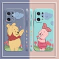 thumbnail image 4 of Case For OPPO FIND X6 X3 REALME X7 X50 RENO 2 4Z 4 6 Lite 5Z 5F 4G 5G PRO Liquid Silicone Case Piglet Winnie the Pooh Bear, 4 of 5