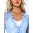 thumbnail image 5 of DARING DIVA Women's Floral Lace Shrugs Evening 3/4 Sleeves Formal Bolero Cardigan L Light Blue, 5 of 6