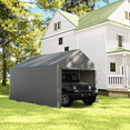 thumbnail image 3 of Gaptain W10×L20Ft Heavy Duty Steel Carport Portable Garage with Removable Sidewalls,Wateproof&Anti-Sunburn&Adjustable Height,Grey, 3 of 7