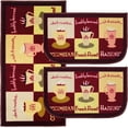 thumbnail image 3 of Kashi Home Kitchen Rug, Printed Area Rug, Durable Floor, Door Mat, Farmhouse Non-Slip Carpet Latex Backing Beautiful Design Coffee Cup 3pc Set (2 18x30 D Shape & 1 20x40), 3 of 5