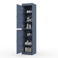 thumbnail image 3 of 100% Solid Wood 16.5" Wide Bathroom Cabinet with Solid Doors, Antique Blue Wooden Cabinet Storage, 3 of 7