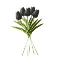 thumbnail image 1 of Mini flor artificial oficina en casa decoración floral banquete de boda decorativa PU flor falsa, negro 5 piezas Speravity ZHF0582-03B, 1 of 6