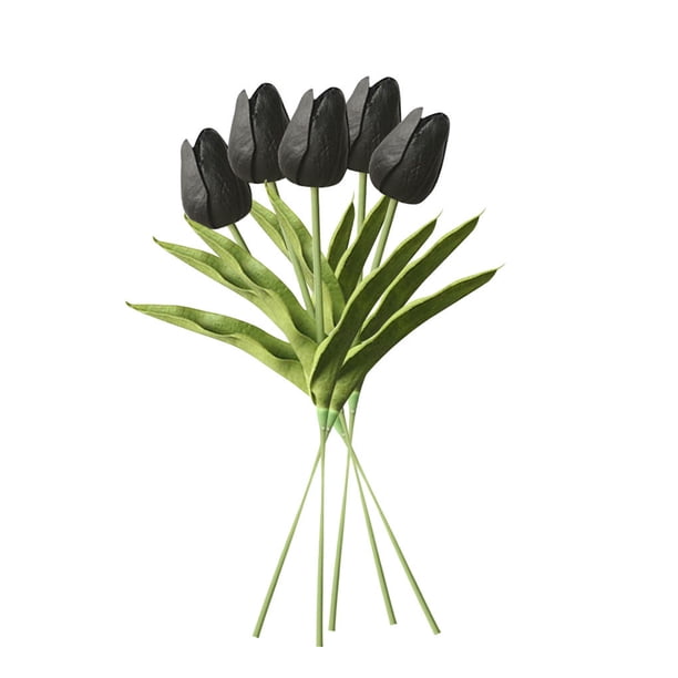 Mini flor artificial oficina en casa decoración floral banquete de boda decorativa PU flor falsa, negro 5 piezas sidaley ZHF0582-03B